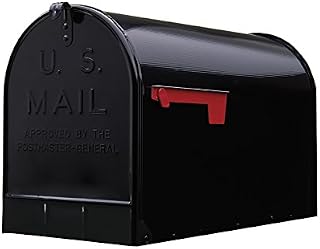 Gibraltar Mailboxes Stanley Extra-Large Capacity Galvanized Steel Black, Post-Mount Mailbox, ST200B00