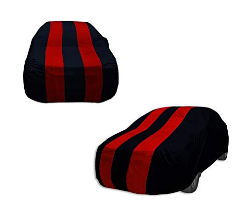 Image of Auto Hub Car Cover Compatible with Passat with Weather Proof, Mirror Pocket, Triple Stitched, Passat Car Cover- Navy-Red