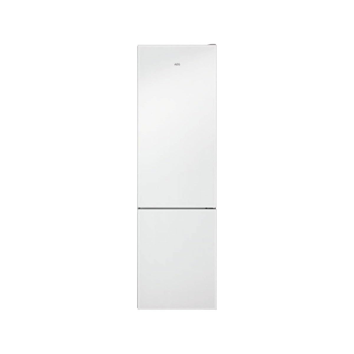 AEG RCB736E4ML Frigorífico Combi con puerta de cristal, Libre Instalación, 2,01 m, NoFrost, Tecnología Twintech, MultiFlow, Display LED, Cajón ExtraChill, Luces LED, Blanco