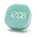 Pequeño Reloj Despertador Digital Smart LED Alarm Clock con Función de Countdown Timer Temporizador Cocina Magnético, 2 Grupos de Alarma, USB/Pilas Alimentado, 12/24H,℃/℉, Casa Oficina Viaje (Verde)