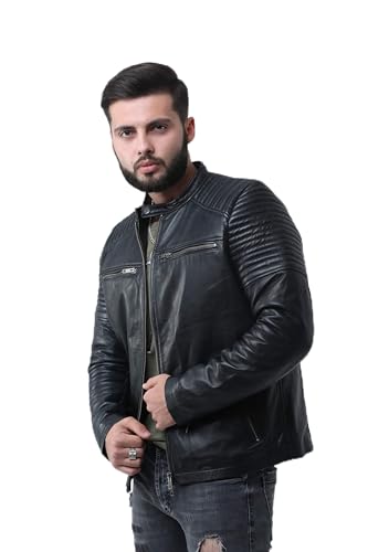 Veste de moto en cuir homme pour les trajets urbains et road trips noir M