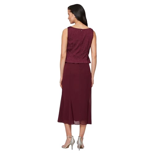 Image of Alex Evenings Women's Tea Length Jacket Dress, Perfect for Weddings, Formal Events (Petite and Regular Sizes)