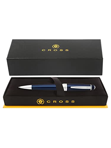 Image of Cross Bailey Blue Refillable Ballpoint Pen - Medium Point, Black Ink, Smooth Writing, Presented in a Premium Gift Box