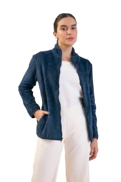 salt attire Julia Women’s Woolen Faux Fur Jacket - High Neck, Full Sleeves, Solid Pattern, Cozy & Stylish, The Cozy Closet Collection, Made in India-picture-22