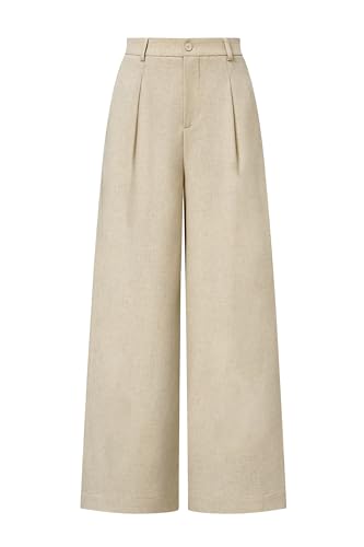 Arach&Cloz Women's Linen Wide Leg Work Dress Pants Business Casual Outfits - image 6