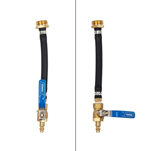 Image of Camco RV Winterization Fresh Water Blow Out Hose with Ball Valve - Easy to Use & Features Double Brass Build - Essential RV Winterizing Tool - for Use with an Air Compressor (36170)
