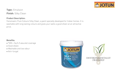 Image of Jotun Fenomastic Pure Colours Silky Clean Paint: Revitalize Your Space with Washable, Long-lasting Colors - 10L (White)