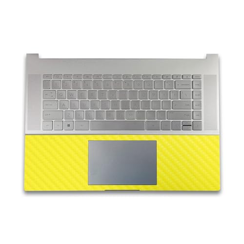 Image of Carbon Fiber Gaming Skin Compatible with HP Envy x360 16 inch (2023) - Solid Yellow - Premium 3M Vinyl Protective Wrap Decal Cover - Easy to Apply | Crafted in The USA by MightySkins