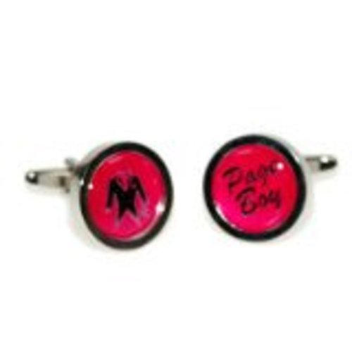 Mancuernillas Gtr para hombre redondas rojas miniatura 1