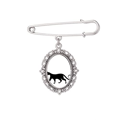 Broche en forme de chat noir Charng l'accessoire idéal sur un manteau en automne