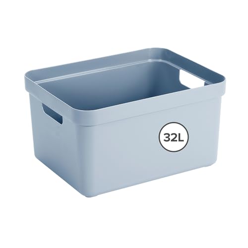Sunware Sigma Home Boite de Rangement 32L - 44,5x34,5x24,3cm - Plastique - Panier rangement bleu