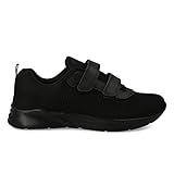  PAYMA - Zapatillas Sneakers Deportivas Mujer. Tela Malla Transpirable. Tenis Gimnasio, Deporte, Casual y Caminar. con Sin Cordones. Velcro. Color: Negro Velcro. Talla: EU 37