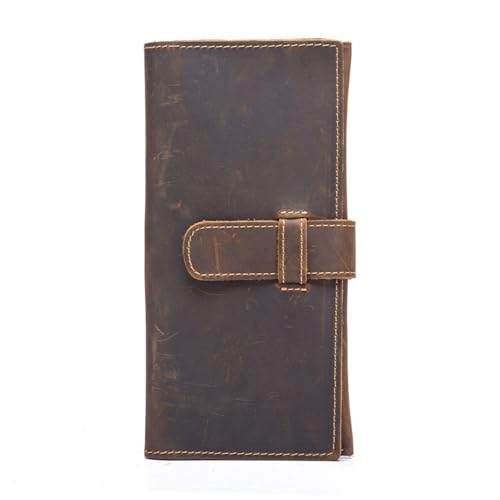 men's wallet Handmade vintage genuine leather wallet Crazy horse leather men's long wallet personalized multi-card holder bag