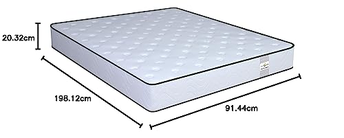 LOOM & NEEDLES 78x36x8 Inches Single Size Mattress | Reactive Dual Comfort Pocket Spring Mattress | 5 Zoned 7 Layer Orthopedic Medium Firm Bed Mattresses | HD Memory Gel Foam Gadda | Spring Mattress