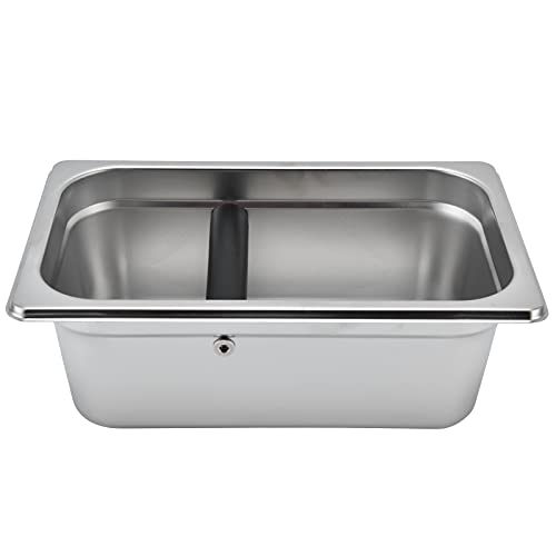 lyrlody Batidor de café Grande de Acero Inoxidable para café en Polvo, Caja de café, Contenedor de Posos de café, Caja de Posos de café, Cubo de Acero (Caja de escoria (Rectangular de