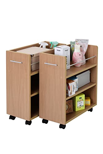 JKプラン クローゼット 収納 キャスター 2個組 約 幅25 約 奥行き60 高さ65.5cm キャスター付き ナチュラル ベージュ TSSGT0136NA