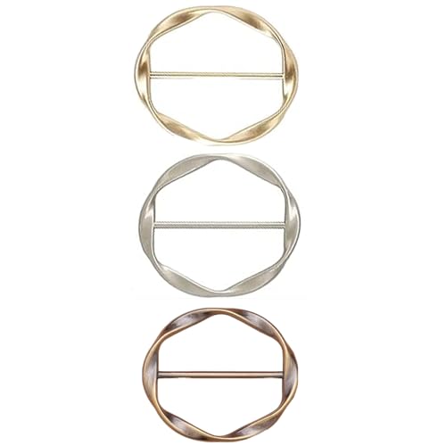 Image of Scarf Ring Clip, Shirt Ties Clips for Women, Cinch Clip to Tighten Clothing, Clothes Clips, Metal Round Circle Ring