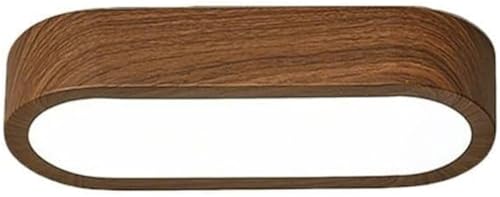 Modern Nordic Flush Mount Ceiling Light Oval Wood Grain Ultra-Thin