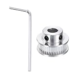 QUARKZMAN 1 Stück GT-2 36T Umlenkrolle 8mm Bohrung, Aluminium Zahnriemenscheibe 36 Zähne Passend Für 6mm Breite Zahnriemen Für 3D-Drucker (Mit Einem Schraubenschlüssel)