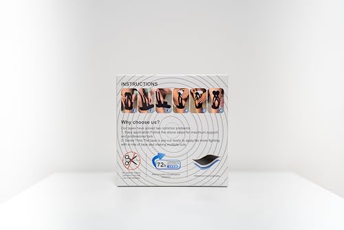 Image of 20 Pack Precut Kinesiology Tape - Black Athletic Tape, Waterproof Elastic Sports Tape, Latex Free Breathable Muscle & Joint Support for Running, Sports & Recovery by GolgiStim