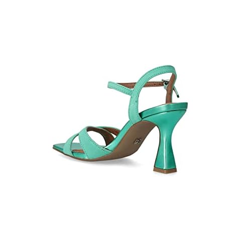 MARIAMARE Sandalias de Vestir con Hebilla y Tacón Alto Verde Cover