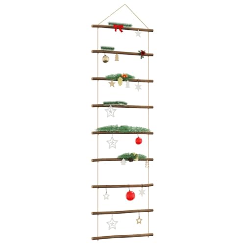 Échelle bois naturel déco murale intérieur 50x150cm cordes