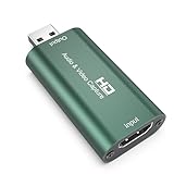 4K Video Capture Card, Cam Link Card, HDMI to USB Record Capture Device 1080P Output for Streaming, Live Broadcasting, Video Conference, Compatible with Camera, Switch, PS5/4, Xbox, PC, OBS (Green)