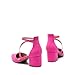 DREAM PAIRS Women's Closed Pointed Toe Low Chunky Heels Pumps Ankle Strap Wedding Business Dressy Shoes,Size 8,HOT Pink-Suede,SDPU2354W