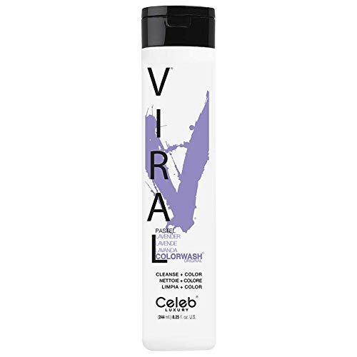 Celeb LuxuryViral Colorwash, Professional Semi-Permanent Hair Color Depositing Shampoo, Pastel Lavender, 8.25 Fl Oz (Pack of 1)