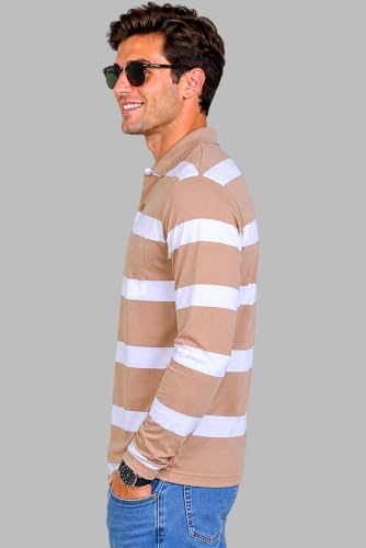Image of SANE ORIGINALS Men's Full Sleeve Polo T-Shirt with Pocket, Premium Cotton Blend Collar Neck Tee
