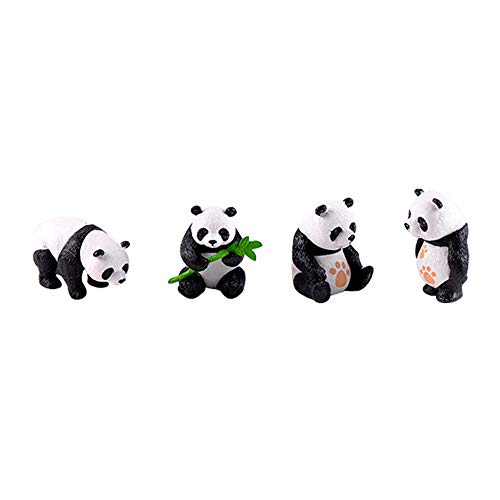 ZQO Figuras de Panda, 4Pcs Panda Adornos Jardín Micro Paisaje Ornamento Bonsai Decoración Artesanía Pastel Accesorios Creativo Hogar Chino Muñecas