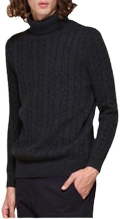 Men&#39;s 100% Cashmere Sweater Autumn Winter Turtleneck Twisted Thick Knit Pullover Knitted Warm Fashion Jumper