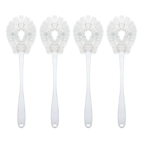 Image of LOLA Toilet Bowl Brush w /Curved Head, 4 Pack, Coated Wire, Durable Poly Bristles, Reaches Under Toilet Bowl Rim