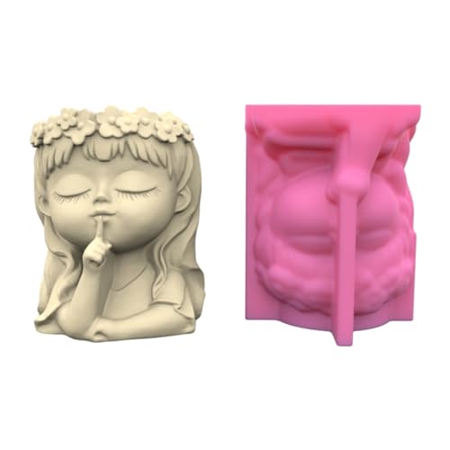 Moule silicone pot de fleurs fille couronne démoulage facile