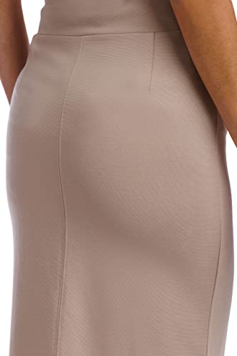 Fishers Finery Women's Ecofabric Ponte Comfort Stretch Below Knee Slim Fit Pencil Skirt; Pull On Mid Rise Office Work Outfit Essential (Khaki, S) #TOP6