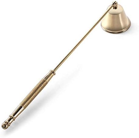 LDAOS Candle Snuffer, Candle Snuffers Wick Snuffer Candle Accessory, Extinguish Candle Flame Safely with Long Handle Putting Out Fire (Gold Candle Snuffer)