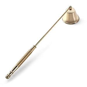 Candle Snuffer, Candle Snuffers Wick Snuffer Candle Accessory, Extinguish Candle Flame Safely with Long Handle Putting Out Fire (Gold Candle Snuffer)