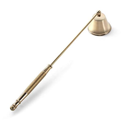 LDAOS Candle Snuffer, Candle Snuffers Wick Snuffer Candle Accessory, Extinguish Candle Flame Safely with Long Handle Putting Out Fire (Gold Candle Snuffer)
