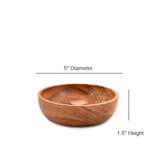 Samhita Acacia Wood Round Incense Stick Holder,Incense Burner, Ash Cather and Aromatherapy Ornament Home Décor (5\" x 5\" x 1.5\") - Thumbnail 5