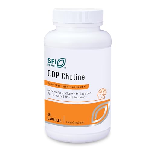 Klaire Labs SFI Health CDP Choline 250mg - Soy-Free Choline Supplements - Cognizin Citicoline to Help Support Memory, Focus & Attention - Bioavailable Active Form, Hypoallergenic (60 Capsules)