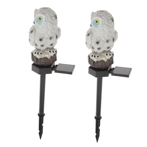 Lampe solaire hibou iplusmile en lot de 2 piquets pour balisage de jardin