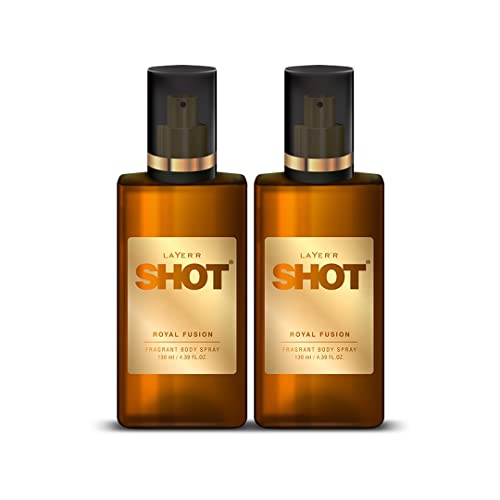 Image of Layer'r Shot Best Royal Fusion Body Spray For Men - 2 x130ml | Long Lasting Luxurious Skin-Friendly Fragrance | Premium Blend Areosol Perfume | Perfect for Every Occasion | Ideal Gift For Men
