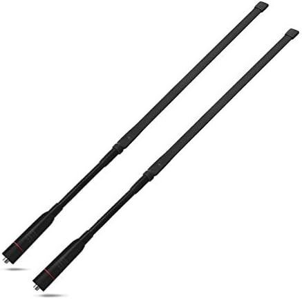 TWAYRDIO Antena de doble banda SMA hembra 18.7 pulgadas plegable CS antena táctica 144/430MHz VHF/UHF Antena de radio bidireccional para Arcshell Kenwood TYT Baofeng UV-5R UV-82 UV-B5 GT-3 BF-F8HP UV-5RA (paquete de 2)