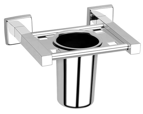 Image of Plantex (Primax) Square Stainless Steel Tooth Brush Holder /Tumbler Holder /Bathroom Accessories - (Chrome) - Pack of 1