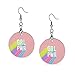 Produktbild Modische Sommer-Ohrringe aus Holz, Tropfenform, leicht, runde Kreise, Ohrringe für Frauen und Mädchen, Grl Pwr Pink