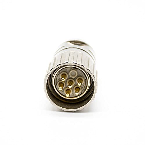 Cable M23 Connector Male 6Pin Straight Solder Type Plug Shield