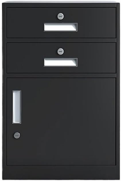 3 Tier Large Capacity File Cabinet, Office Data Organization Cabinet, Balcony Storage Cabinet with Locks File Storage Cabinets (Black)