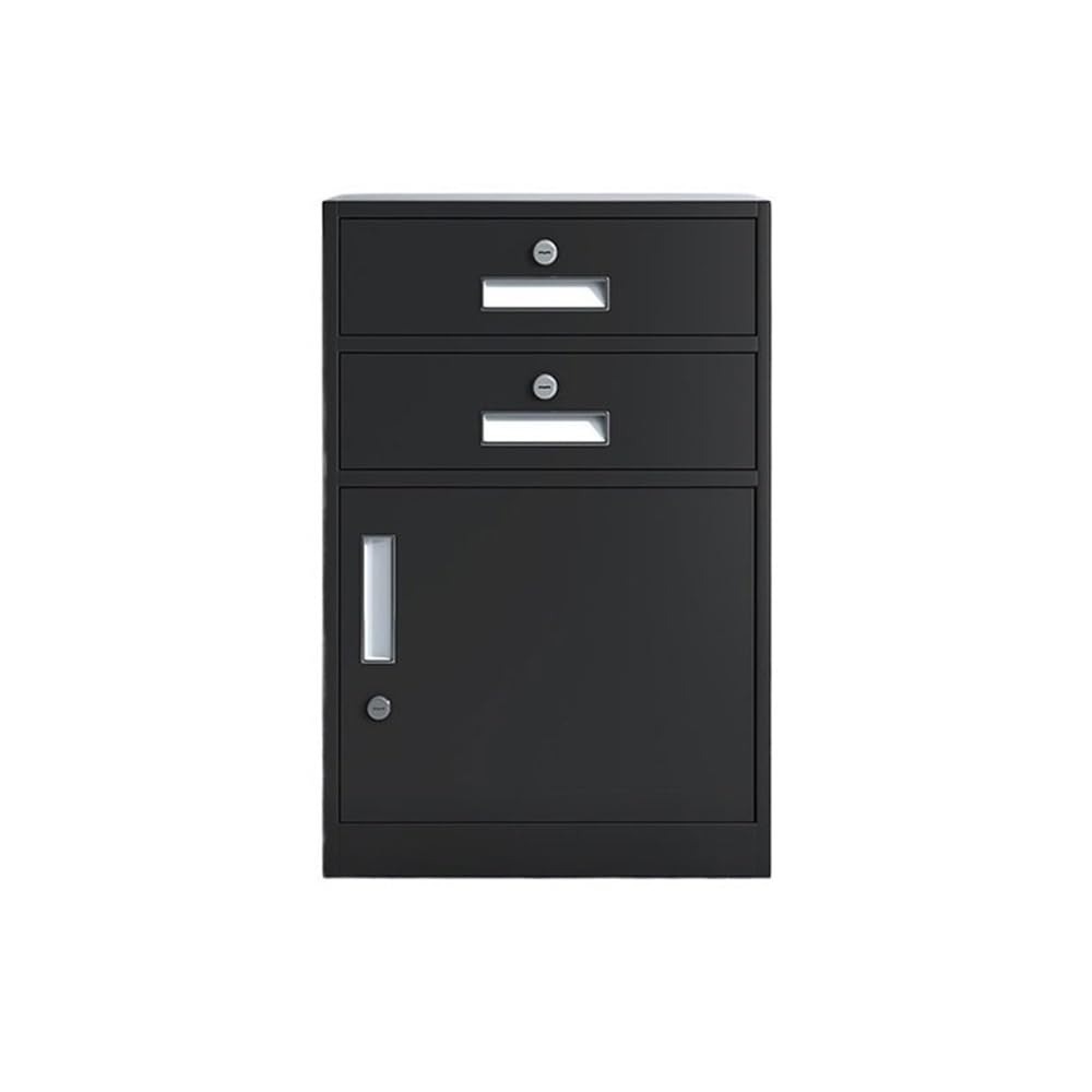 Aioneer Black File Cabinet 3 Layer Large Capacity File Cabinet Office File Data Organizing Cabinet Balcony Storage Storage Cabinets S Filing Cabinet