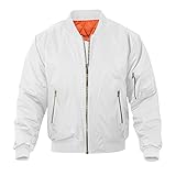MAGNIVIT Men's Bomber Jacket Station Jacket Active Jacket Lightweight Military Jacket White L