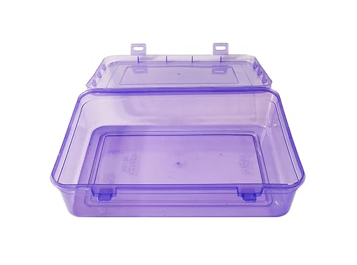 Image of Feliz Purple Coloured Plastic Large Storage Box Size 11.5x7.5x2.75 inches and Size 8.5x5.5x2.25 inches (1+1) Set of 2